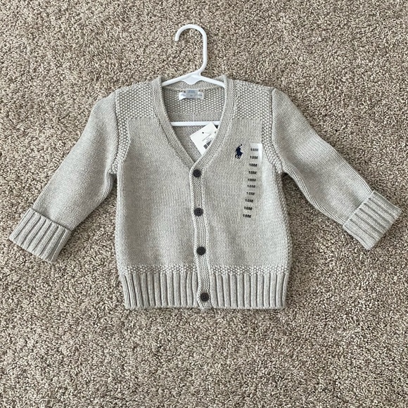 Ralph Lauren Other - NWT Ralph Lauren Baby Boys Combed Cotton V-Neck Cardigan 18 Months